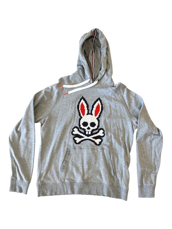Psycho Bunny Other - Psycho Bunny Grey Hoodie with Red & Black Bunny Embroidered Logo